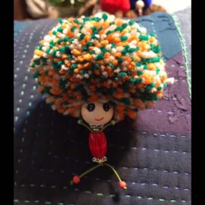 🧶 爆爆頭琉璃珠鑰匙圈｜Pom-pom Bead Key Ring